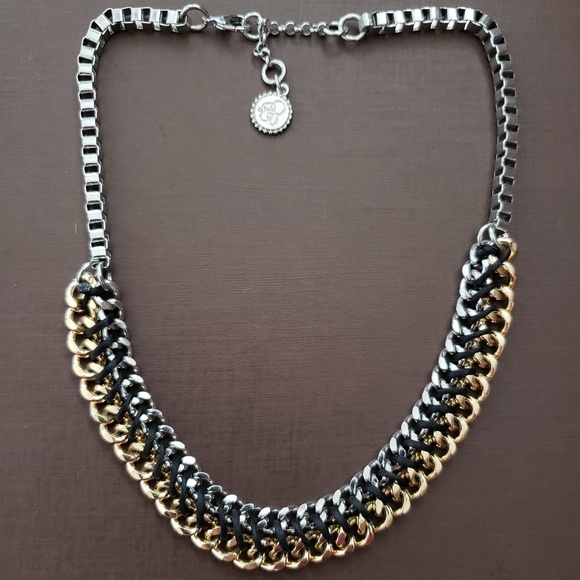 Jessica Simpson Gold/Silver/Black woven necklace - Picture 1 of 8